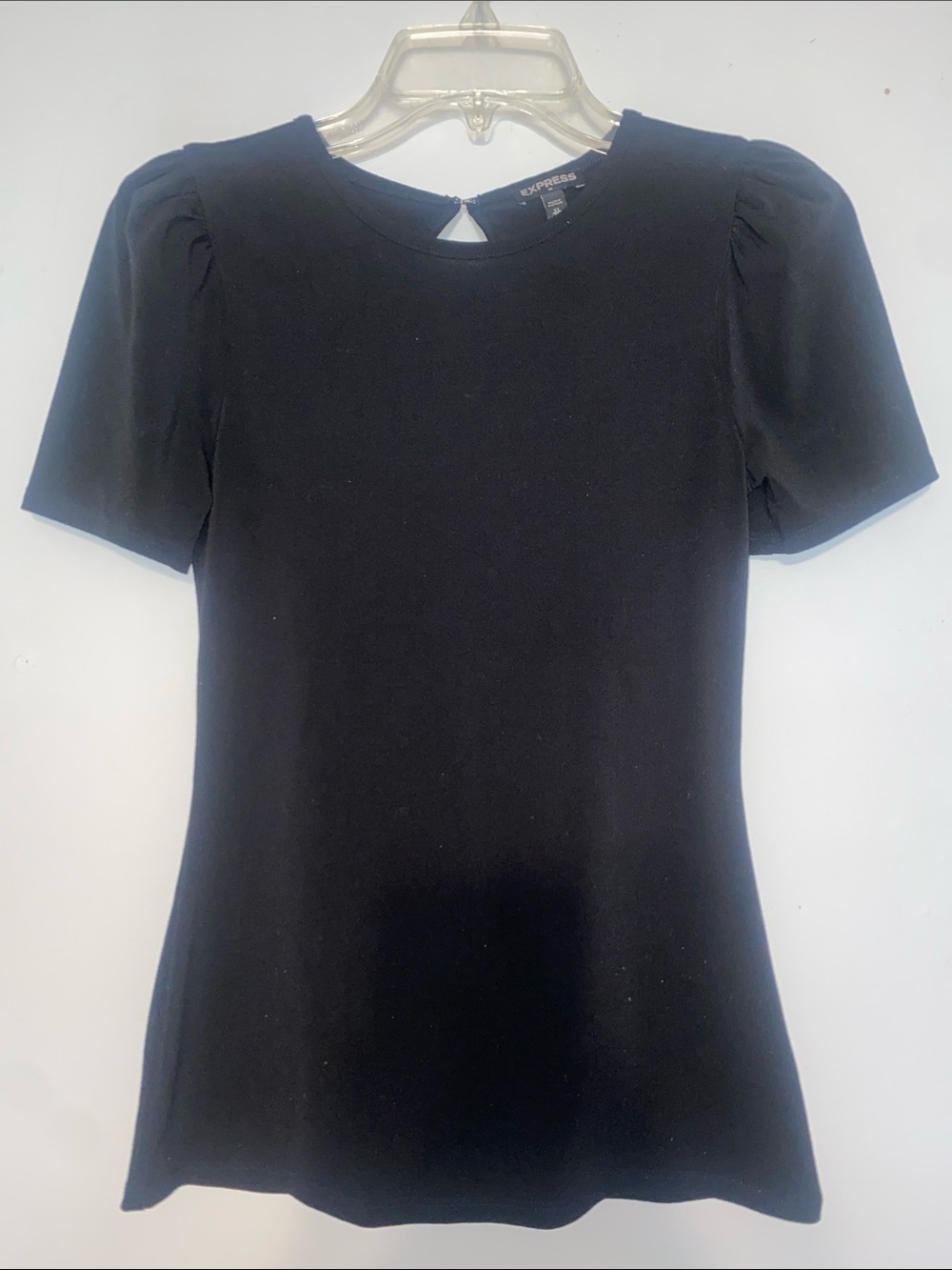 Express Black Puff Sleeve Short Sleeve Tee